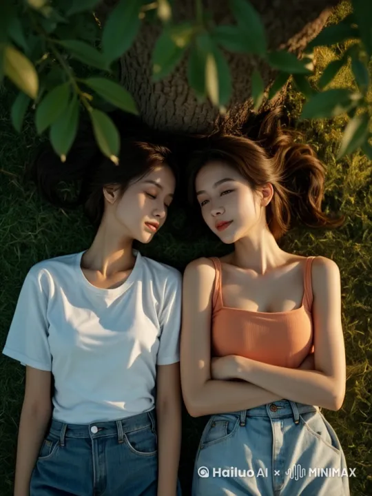 画面背景保持不变，两个主体微笑并轻轻点头，并拥抱在一起。 by Hailuo AI Video Generator