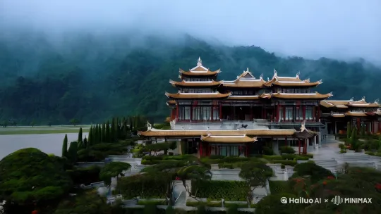 给我创作一个视频，万峰林中的豪宅，豪宅边上就是机场，奸35正在飞行 by Hailuo AI Video Generator