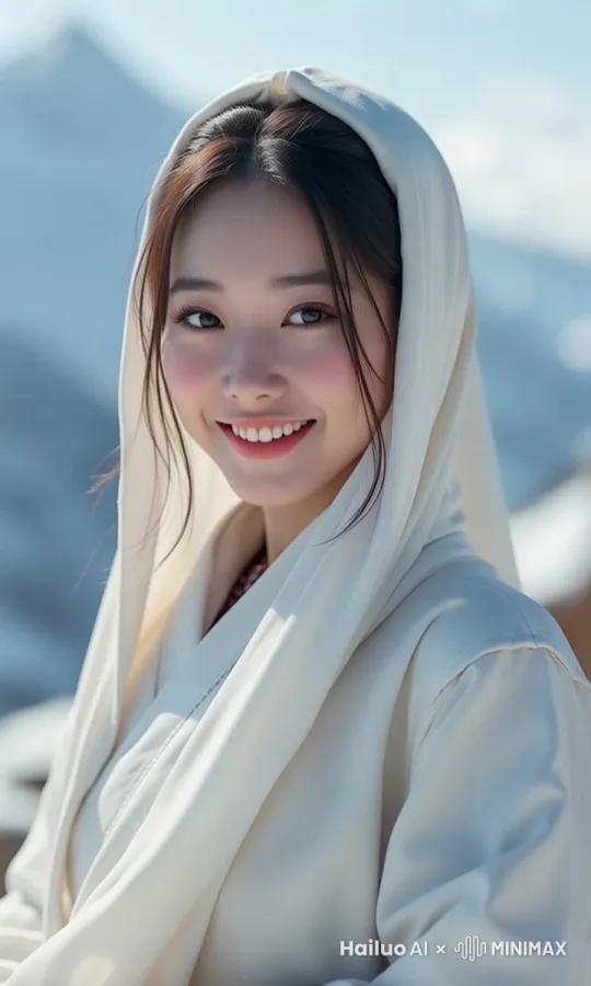 微笑，非常开心，然后转身看向远方 by Hailuo AI Video Generator