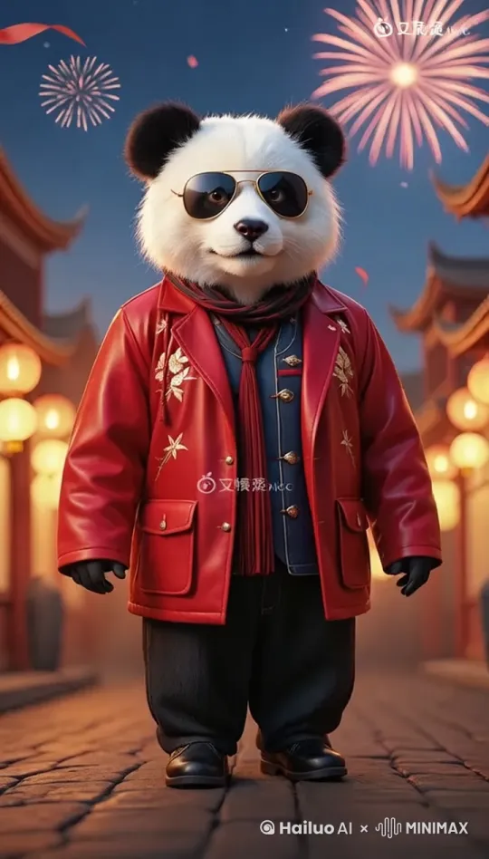 背景烟花，人物跳舞（apt）有力量，速度快，酷酷的感觉 by Hailuo AI Video Generator