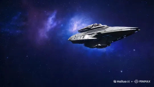 在浩瀚的太空中,由远及近出现一个巨大的太空星舰,梦幻的结构,富有力量的造型,巨大的推力。镜头缓慢切换到太空舰内部,出现一片树林,小河缓慢流淌其中,在一颗大树下有很多藤曼和鲜花,小鸟,松鼠,蝴蝶等动物穿梭其中,美丽祥和。画质4K,符合物理现实规律。 by Hailuo AI Video Generator