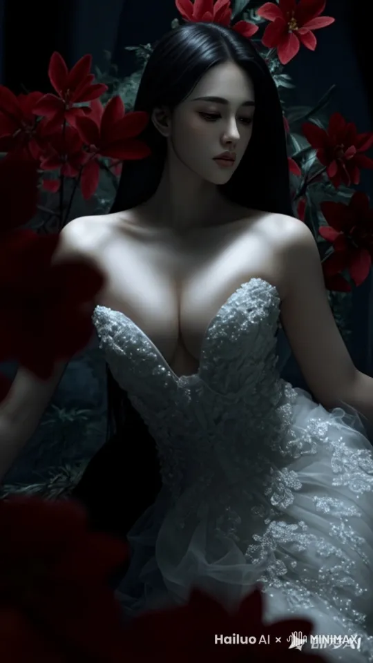 人物转身向镜头走来, 推拉镜头由远及近, 特写女孩双眼 by Hailuo AI Video Generator