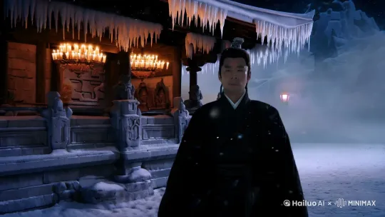 林冲雪夜山神庙 by Hailuo AI Video Generator