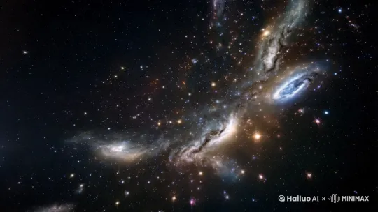 一张星空或宇宙的壮丽图片，象征着那些难以用语言描述的美好。 by Hailuo AI Video Generator