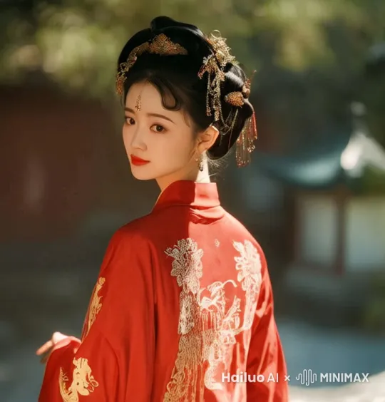 人物转身向镜头走来, 推拉镜头由远及近, 特写女孩双眼 by Hailuo AI Video Generator