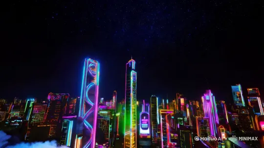【画面缓缓拉开,一片深邃而璀璨的夜空作为背景,星辰如粒粒钻石镶嵌于墨色天幕之上。镜头缓慢下降,穿越层层云雾,直至触及一座庞大而错综复杂的都市轮廓,这便是“新霓虹城”——22世纪的赛博朋克圣地。】
【城市被霓虹灯光勾勒得光怪陆离,高楼大厦如参天巨树,墙壁和窗户上流动着五彩斑斓的广告和数据流,仿佛每一面墙都在诉说着未来的故事。街道上,行人穿梭其间,他们的身影被各式各样的光影拉长又缩短,有的人身上镶嵌着增强现实的装置,闪烁着微妙的光芒。】
【镜头切换至一条狭窄的巷弄,这里是城市的暗面,阴影中隐藏着不为人知的秘密。机械改造人与人类并肩而行,他们的身体部分被精密的机械部件取代,闪烁着冷冽的金属光泽。偶尔,一两个全息投影的街头艺人会在空中表演,吸引路人的目光,他们的影像与现实交织,模糊了虚拟与真实的界限。】
【随着镜头深入,我们见到一座巨大的数据中心,其外观犹如一座银色的山峰,无数光缆如同神经脉络般连接着整座城市,这里是信息流动的中枢,也是权力与梦想交织的地方。数据中心的顶部,一道光束直冲云霄,那是连接卫星网络的天线,象征着人类对未知的探索与渴望。】
【突然,画面剧烈震动,一道强烈的光芒划破夜空,伴随着低沉的轰鸣,一艘未知的太空船从天际掠过,留下一道绚烂的尾迹。这艘飞船的出现,预示着新霓虹城即将迎来前所未有的变革,或是希望,或是挑战。】
【音乐逐渐达到高潮,节奏强烈而电子感十足,伴随着快速剪辑的画面:黑客们在昏暗的房间里与防火墙进行激烈对抗,虚拟现实中的人们在光怪陆离的世界里战斗、恋爱,还有那些在城市边缘挣扎求生,却依然不失人性光辉的小人物们。】
【最终,画面定格在新霓虹城的全景之上,所有灯光汇聚成一句话:“欢迎来到未来——赛博朋克纪元”。字幕缓缓升起,背景音乐戛然而止,留下的是观众心中无尽的遐想与期待。】
【片头结束,故事正式开始,观众被带入一个既熟悉又陌生的世界,准备展开一场关于科技、人性与自由的冒险旅程。】 by Hailuo AI Video Generator