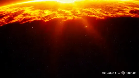 外星人向太陽發激光 遠景 近景 by Hailuo AI Video Generator