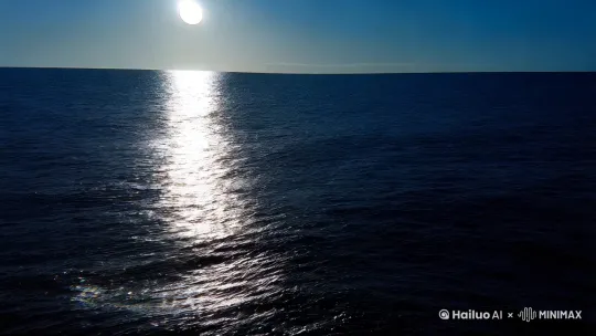 在宁静的夜晚，一轮明月高悬于沧海之上，月光洒在海面上，波光粼粼。镜头下移到海度，有一颗明珠，它在月光的照耀下显得格外晶莹剔透，仿佛被赋予了生命。然而，这颗明珠似乎也在流泪，泪水化作颗颗珍珠，珍珠在海水中闪光。象征着美好事物背后的哀怨与无奈。诗人通过这一意象，表达了对美好事物的珍惜与对命运无常的感慨 by Hailuo AI Video Generator