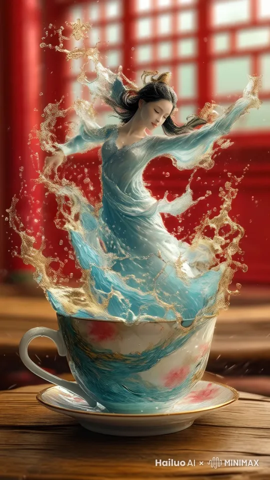 美女跳舞，水滴飞溅，潇洒，利落，升格 by Hailuo AI Video Generator