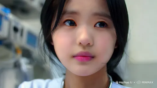 慢动作镜头极致特写: 白野忍微颤的睫毛,清澈眼眸映出现代医疗器械的冰冷金属质感,眼神中闪烁紧张与好奇。手持镜头轻微晃动面部特写:绯红 быстро 蔓延至耳根,少女羞涩不安。稳定器跟踪眼神特写:专注而柔和的目光,细致认真。柔光静态胸部特写:宽松护士服下 изящные 曲线。微距手部特写:纤细 розовый 指尖轻柔翻阅病历, аккуratтные 指甲。浅景深唇部特写:微抿嘴唇 в центре внимания,少女般的柔和 легкий оттенков 的 замешательство 。逆光慢镜头发丝特写:乌黑长发 естественной красоты изречение 如丝绸般滑过 молодом 脸庞。焦点变化肩颈特写: чистоте 如 серебристый 般的线条。 by Hailuo AI Video Generator