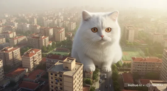 The cat jumped up and the sun was shining brightly by Hailuo AI Video Generator