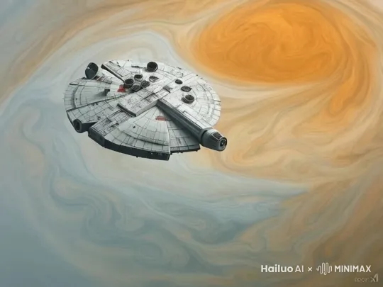 图中的飞船从木星飞往地球，体现出太阳系的神秘 by Hailuo AI Video Generator