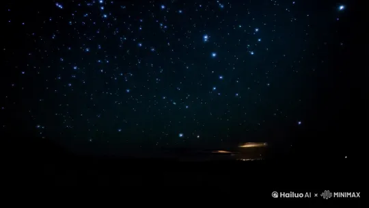 北斗七星悬挂运转，月亮的光辉循环照耀 by Hailuo AI Video Generator