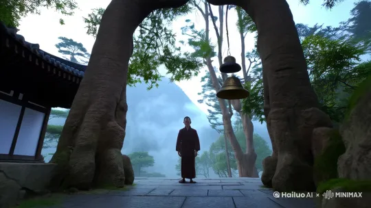 【视频脚本】
场景一:晨曦初照的古寺
【画面】
镜头缓缓推进,穿过薄雾缭绕的古寺山门,古木参天,钟声悠扬。
光线透过树叶缝隙,洒在青石板上,显得格外宁静祥和。
【旁白】
在东方破晓之时,一座千年古寺静静伫立,仿佛是时间的守护者,见证了无数轮回与变迁。
场景二:僧人缓步而出
【画面】
一位身着袈裟的老僧人,面容慈祥,步履轻盈,从寺内走出,手中持着一串念珠。
他缓缓抬头,目光穿过层层叠叠的树梢,望向远方。
【旁白】
他,是这座古寺的住持,一生修行,心怀慈悲,以禅为伴,超脱尘世。
场景三:僧人望向泰山
【画面】
随着僧人的视线,镜头切换至远方,泰山巍峨耸立,云雾缭绕,宛如仙境。
僧人驻足,闭上眼睛,深吸一口气,仿佛在与大自然进行一场心灵的对话。
【僧人内心独白】(以禅意诗篇形式)
“泰山之巅云漫漫,心随风动入禅关。
万籁俱寂听松语,一念清净见真源。
红尘滚滚皆过客,佛光普照众生安。
此身虽在凡尘里,心怀慈悲是归岸。”
【旁白】
在僧人的心中,泰山不仅是自然之壮观,更是心灵的归宿,每一次凝视,都是对生命意义的深刻领悟。
场景四:僧人继续前行
【画面】
僧人睁开眼,嘴角挂着淡淡的微笑,转身继续他的晨行,步伐更加坚定。
镜头跟随他的背影,直至消失在古寺的深处,留下一串悠长的钟声回荡在空中。
【旁白】
在这纷扰的世界中,他用自己的方式,诠释着禅的真谛,提醒着每一个迷茫的灵魂,无论身处何方,心有归处,便是安身立命之所。
结尾画面
【画面】
镜头拉远,古寺、僧人、泰山,一切又归于宁静和谐之中,阳光洒满大地,万物复苏。
【字幕】
“禅心一念间,万物皆成诗。”
【结束语】
在这个快节奏的时代,让我们偶尔放慢脚步,聆听内心的声音,或许,那份宁静与平和,正是我们一直在寻找的答案。
此脚本旨在通过僧人的视角,展现禅意与自然美景的融合,以及对生命和宇宙的深刻感悟,希望能触动观众的心灵,引发对生命意义的思考。 by Hailuo AI Video Generator