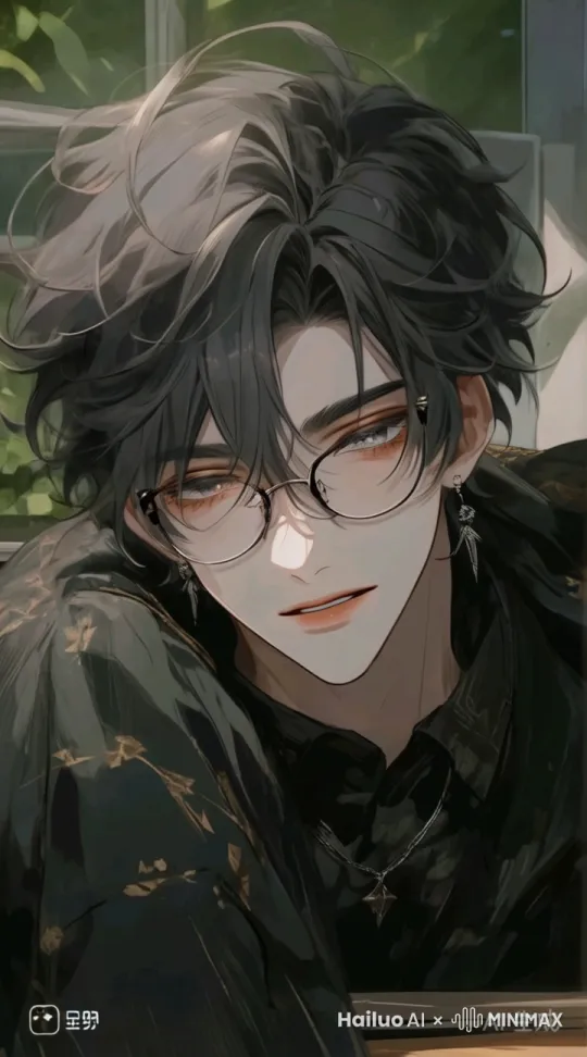 人物发丝随风晃动，男生看着镜头，眨眨眼，wink by Hailuo AI Video Generator