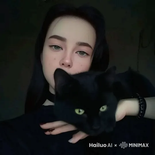 可爱的小猫咪与冷酷美丽的主人 by Hailuo AI Video Generator