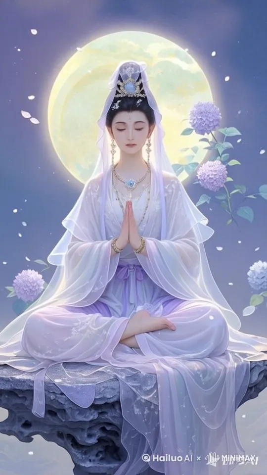 超高清，立体，3d效果，背景转动，花瓣飞舞，鲜花摇晃，衣服吹动，人物闭眼不懂， by Hailuo AI Video Generator