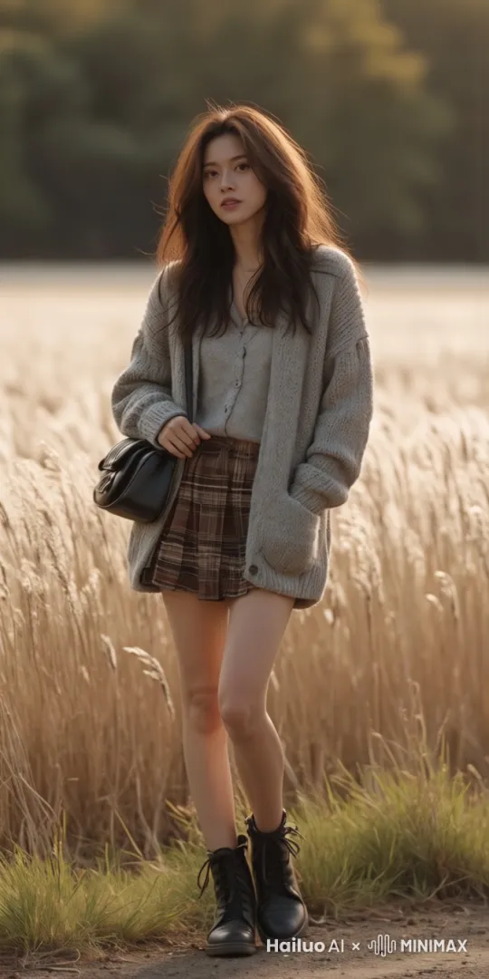 一位女模特，在拍摄商业服饰照片，往镜头前慢慢走来，露出迷人的微笑 by Hailuo AI Video Generator