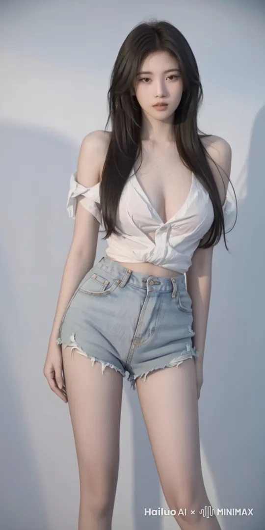 画面中美女跳舞，网红舞蹈，先左边扭腰，再右边扭腰，最后双手比心，可爱活泼 by Hailuo AI Video Generator