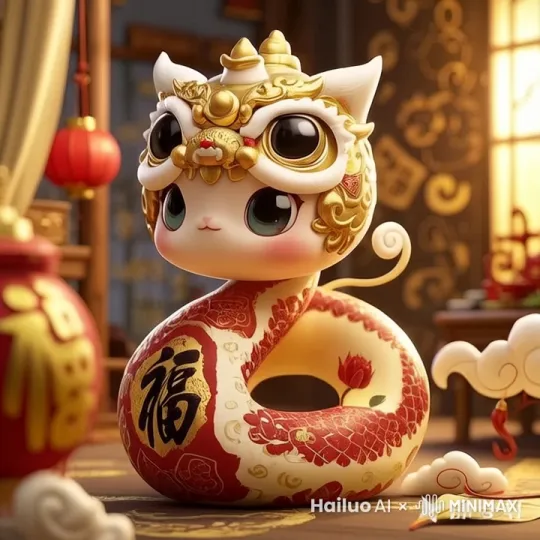 小蛇拜年 by Hailuo AI Video Generator