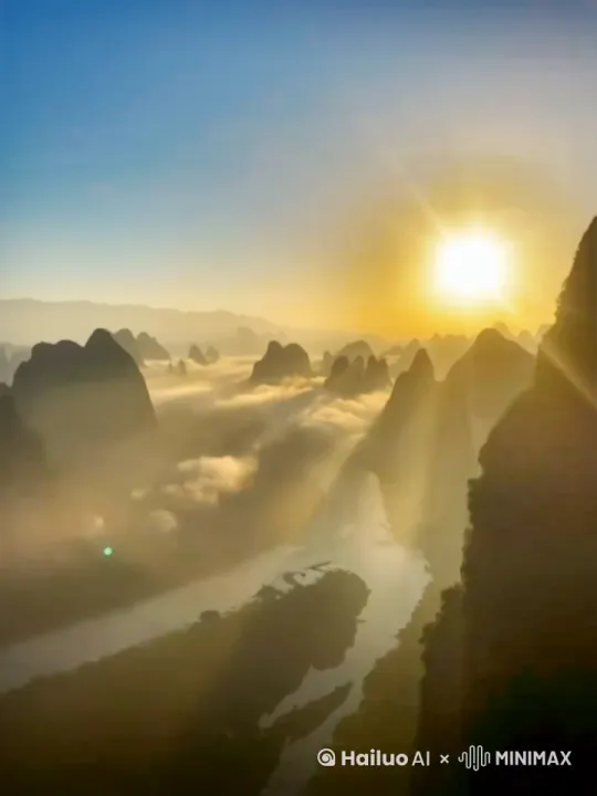 运镜，日出美景，电影感，高清 by Hailuo AI Video Generator