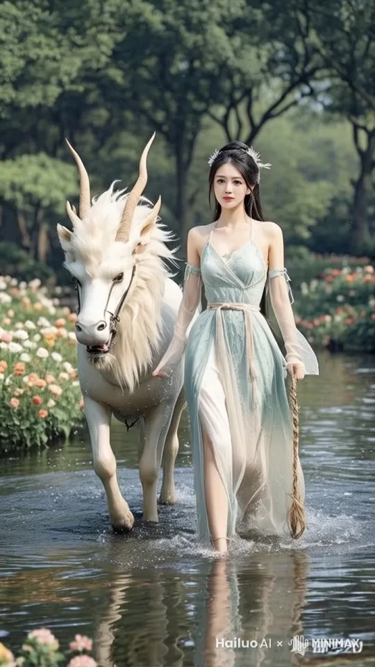 麒麟和人史诗般的暴力打斗场面，镜头限随图片中的人和麒麟拳打脚踢。快速暴力动作片，人和麒麟的生死战，电影级，人和麒麟拳打脚踢动作非常快速，麒麟和人打出幻影 by Hailuo AI Video Generator