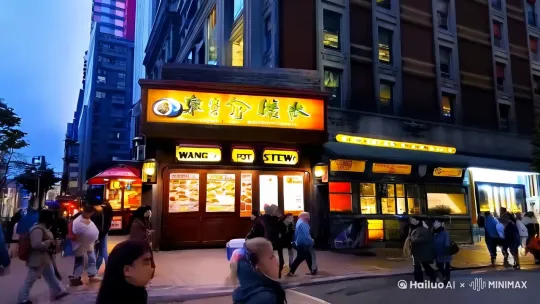### 王二锅砂锅广告创意脚本
#### 开头
**场景**:忙碌的城市街道,人们匆匆走过,镜头慢慢聚焦到一家温馨的小店——王二锅砂锅。
**旁白**:在这个快节奏的世界里,我们总在寻找一份温暖的慰藉。
#### 主体
**场景1**:温馨的店内环境,王二锅砂锅的招牌菜肴被端上桌,热气腾腾。
**旁白**:王二锅砂锅,用心烹饪每一份砂锅美食,给您带来家的味道。
**场景2**:厨师精心准备食材,展示新鲜蔬菜和精选肉类。
**旁白**:精选新鲜食材,搭配独家秘制汤底,每一口都是对品质的承诺。
**场景3**:顾客围坐一桌,享受美食,脸上洋溢着满足的笑容。
**旁白**:无论是家人团聚,还是朋友小聚,王二锅砂锅都是您的不二之选。
#### 结尾
**场景**:王二锅砂锅的标志和地址信息出现在屏幕上。
**旁白**:王二锅砂锅,期待您的光临。现在到店消费,还有特别优惠等您来享。
**文字**:王二锅砂锅——温暖每一刻。
### 广告拍摄建议
- **画面风格**:温暖、亲切、具有家庭氛围。
- **音乐选择**:轻松愉快的背景音乐,增强广告的温馨感。
- **演员选择**:可以选用普通顾客和专业演员相结合,体现真实和亲民。
- **后期制作**:添加适当的特效和文字说明,如品牌名称、口号等。
这个广告脚本旨在通过温馨的场景和顾客的满意反应,传达王二锅砂锅的品牌理念和产品特色,吸引目标受众。 by Hailuo AI Video Generator