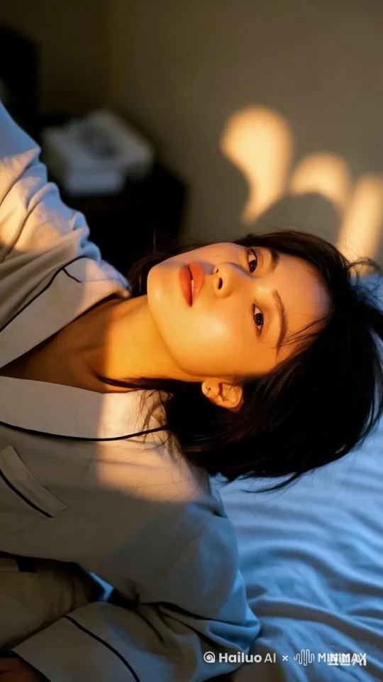阳光透过窗帘的缝隙，洒在凌乱的床铺上。一位美女慵懒地从被窝中坐起，她的头发略显蓬乱，却增添了几分俏皮。她缓缓地伸了个懒腰，纤细的手臂在阳光下轻轻舒展。随后，她的目光转向镜头，一双明亮的眼睛闪烁着温柔的光芒。她嘟起嘴，微微歪头，露出一抹甜美的笑容，仿佛在与镜头前的你撒娇。最后，她伸出双手，仿佛想要一个温暖的拥抱，画面在这一刻定格，充满了温馨与甜蜜的氛围。镜头缓缓拉近，捕捉下她每一个细微的表情变化。 by Hailuo AI Video Generator