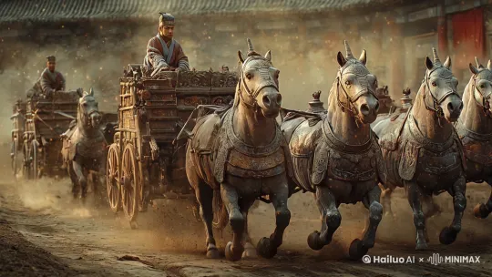 马在跑，尘土飞扬。 by Hailuo AI Video Generator