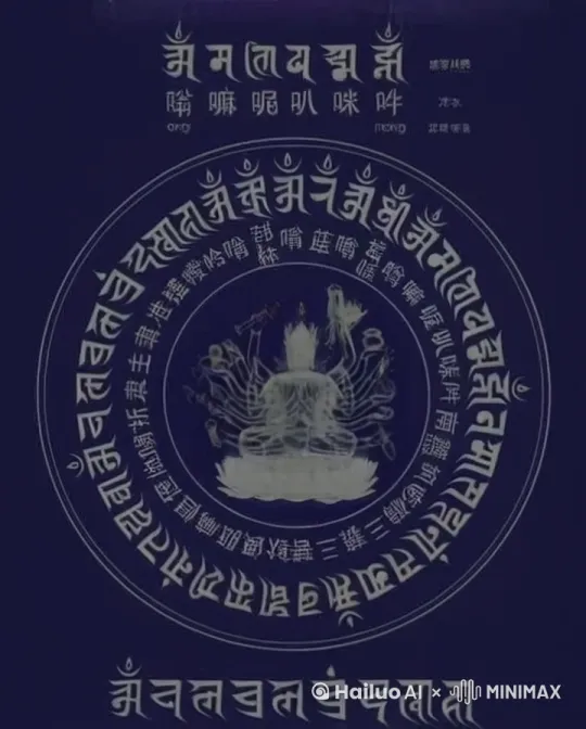字体转动，光芒四射，中间人物手臂动起来 by Hailuo AI Video Generator