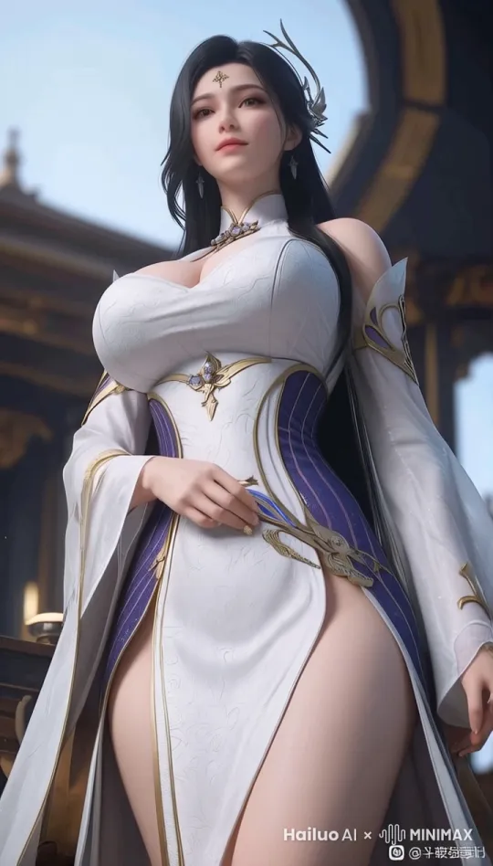 女人身上有汗，一个男人从背后抱着女人，上下摆动，亲吻女人，女人很开心，高清 by Hailuo AI Video Generator