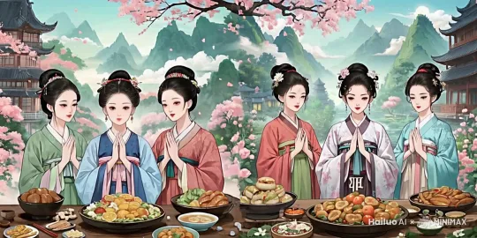 六位女子表情动作排列，动作1:左边1女子抬手轻抚发丝，嫣然浅笑看向中间女子。动作2:右边2女子低头含羞捂嘴偷笑，另一只手捂着肚子笑的微颤。动作3:右边3女子双手叉腰看向中间女子，撒娇跺脚摇摆身姿。右边4女子与左边3女子同步统一动作，右边5，6女子撒娇跺脚，固定机位镜头拍摄人物表情动作变化特写。超细节变化抓拍捕捉拍摄。 by Hailuo AI Video Generator