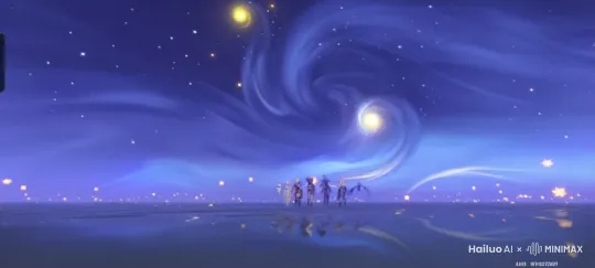 在火星铁锈色的沙丘平原上，三台六轮火星车正以交错轨迹碾过赤铁矿碎屑，钛合金轮辐间迸溅出赭红色粉尘。五名身着新一代火星服的宇航员散布在着陆舱周围，其中两人正用液压机械臂架设太阳能板，面罩上倒映着稀薄大气层中泛着蓝晕的太阳，另一人蹲伏在自动钻探平台旁，手套抚过刚提取的冰层样本上凝结的霜花。远处无人驾驶的探矿车正用激光测绘仪扫描干涸河床，机械臂末端的探针插入岩缝时惊起微型尘卷风。背景中六边形充气式栖息舱的表面防辐射涂层折射着冷光，充气口喷出的气体在-60℃空气中瞬间凝成冰晶雾。镜头掠过地平线上方悬浮的沙暴残云，隐约露出奥林匹斯山的锯齿状轮廓，一台履带式移动实验室正沿着预设导航光带行进，车顶气象桅杆的红外传感器不断旋转，在赭色大地拖出细长的靛蓝阴影。特写中某位宇航员的靴底掀起层叠的氧化铁颗粒，露出下方突然显露的深蓝色硫酸盐矿物脉络，火星车全景摄像头的镀膜镜片正将这一幕连同天际线处淡紫色的双子落日，压缩成数据洪流发往轨道中继卫星。 by Hailuo AI Video Generator