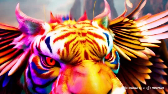 《山海经》是一部古代中国的奇书，里面记载了许多神秘的奇珍异兽。其中有一只非常独特的神兽，名叫**“穷奇”**。

穷奇是一种身形巨大、外貌奇特的猛兽。它通常被描述为像老虎一样的身躯，但却长有鹰的翅膀和类似龙的头部。它的身体覆盖着锋利的鳞片，身上的毛发呈现出不同的颜色，给人一种神秘且威慑的感觉。穷奇的眼睛火红，目光如同能穿透人心一样犀利。它的牙齿异常锋利，能轻松撕裂一切猎物。

在《山海经》中的记载，穷奇喜欢栖息在高山或者悬崖上，平时神出鬼没，喜欢吞食其他的猛兽和人类。而且，它的叫声非常恐怖，常常能够吓得其他生物瑟瑟发抖。穷奇虽然凶猛，但也有一种神秘的魅力，很多人都无法抗拒它的强大气场。

有时，穷奇被视作象征着力量和权威，但也有传说认为它是灾难的预兆，预示着动乱或灾难的来临。

穷奇是一种极具视觉冲击力的神兽，体现了《山海经》里对自然界未知和超自然现象的无限想象。 by Hailuo AI Video Generator
