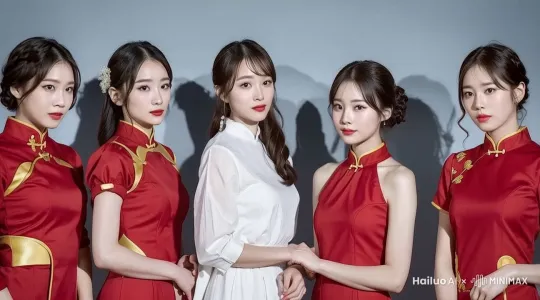 五个性感迷人的女人整齐地面对镜头跳舞，迷人，流畅生动 by Hailuo AI Video Generator