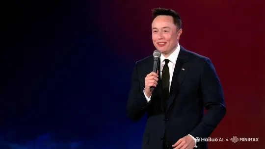 埃隆·马斯克 (Elon Musk):

马斯克微笑着走上讲台，双手握住麦克风，目光坚毅且带着自信的光芒。他的嘴角上扬，眼中流露出一丝骄傲与成就感，仿佛在为自己取得的成功感到欣慰。突然，笑容变得更加灿烂，眼睛略微湿润，仿佛他意识到自己的努力终于达到了巅峰时刻。在这个瞬间，他举起右手，用手指轻轻指向天花板，似乎在感谢所有支持他的团队与信念。最后，马斯克将手放在胸前，目光坚定，仿佛在告诉自己：“一切都值得。”
唐纳德·特朗普 (Donald Trump):

特朗普站在一座大学的讲台上，周围围绕着欢呼的人群。他面带自信的微笑，目光坚定，嘴角上扬，似乎正在享受胜利的荣耀。他轻抚自己的头发，动作充满自信和轻松，偶尔低下头与一旁的人交换眼神，仿佛在分享这一刻的喜悦。随着掌声逐渐响起，他突然变得感性，眼中闪过一丝激动的泪光。特朗普用手掌轻轻按在脸上，掩饰自己激动的情绪，但眼角的泪珠依旧隐隐可见。他再次微笑，并用双手向人群挥手致意，感谢大家对他的支持 by Hailuo AI Video Generator