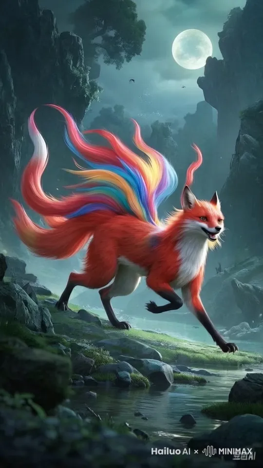 图片中的狐狸向前奔跑，超高清画质，影片风格 by Hailuo AI Video Generator
