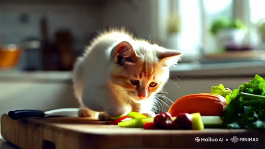 小猫炒菜 by Hailuo AI Video Generator