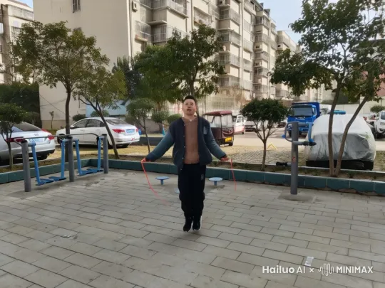图片里的这位超级无敌大帅哥跳了几下就上天了。 by Hailuo AI Video Generator