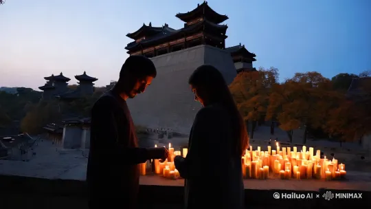 鹧鸪天·和星槎
君以星槎寄远思，我凭浅句续新词。
汉宫楼上秋风冷，石鼓声中岁月驰。
燃烛夜，问穹帷。人生轨道几人知？
同嗟世事多纷扰，且愿真情永不移。 by Hailuo AI Video Generator