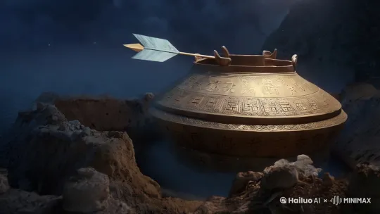 探方深锁万古愁，
星槎欲渡九重幽。
君凿禹鼎辨商夏，
我数羲和误斗牛。

箭影滞，月华收。
青衫薄俸愧云舟。
羡君已驭星槎去，
我滞尘寰类转蓬 by Hailuo AI Video Generator