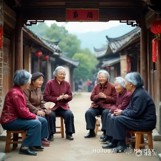 一群老奶奶在吃火锅，然后突然打架，骑摩托车 by Hailuo AI Video Generator