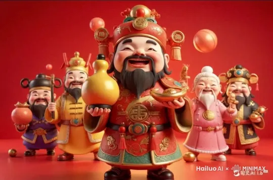 中国新年，五位老人开心的迎接新年，最前面的老人开心的走向镜头，画面内容动作丝滑。 by Hailuo AI Video Generator