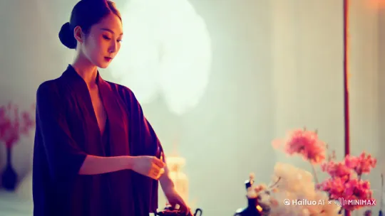 一位东亚女性，身材苗条，曲线优美 by Hailuo AI Video Generator