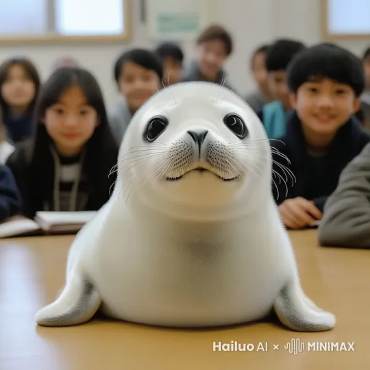 小海豹在不停的吐舌头 by Hailuo AI Video Generator