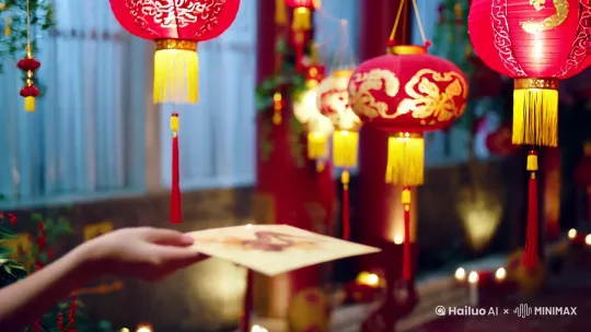 亲爱的朋友，有幸和你搭档，十分开心。祝你蛇年新春快乐，阖家幸福，开心每一天！做个拜年视频带背景音乐 by Hailuo AI Video Generator