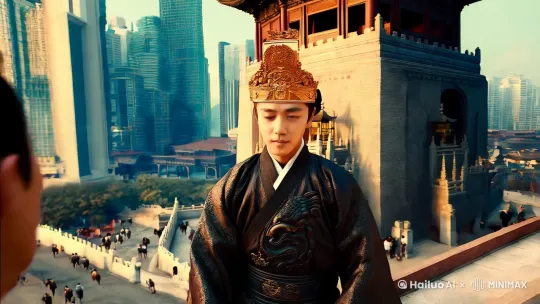 ### 秦始皇穿越到西安

秦始皇，嬴政，醒来时发现自己身处一个陌生的世界。四周的建筑高耸入云，车马如龙，却不见马匹。街道上行人匆匆，手中捧着发光的小匣子，似乎在与人交谈。

“这是何处？”嬴政心中疑惑。他身着玄色龙袍，头戴帝冠，步伐威严，引得路人纷纷侧目。

“西安，钟楼。”一位年轻人停下脚步，好奇地打量着这位古代帝王。

“西安？”嬴政皱眉，“此地莫非是咸阳？”

年轻人笑道：“咸阳？那是两千多年前的事了。现在的西安，是十三朝古都，也是现代化的大都市。”

嬴政心中一震，意识到自己可能穿越了时空。他跟随年轻人来到一处高楼，登高远眺，只见城市繁华，车水马龙。

“朕的天下，如今竟如此昌盛。”嬴政感慨万千。他询问年轻人关于当今的国事，年轻人耐心解答，告诉他中国已经统一，科技发达，人民安居乐业。

嬴政心中感慨万千，既为后世子孙的成就感到骄傲，又为自己未能亲眼见证而感到遗憾。

“朕虽未能亲见，但朕的梦想，终究得以实现。”嬴政微微一笑，心中释然。

年轻人好奇地问：“陛下，若能重返古代，您会如何治理国家？”

嬴政沉思片刻，答道：“朕会继续统一文字、度量衡，修筑长城，抵御外敌。更重要的是，朕会重视民生，轻徭薄赋，让百姓过上更好的生活。”

年轻人点头称是。嬴政转身离去，消失在人群中，仿佛从未出现过。

然而，他的传奇，将永远留在西安这座古都的记忆中。 by Hailuo AI Video Generator