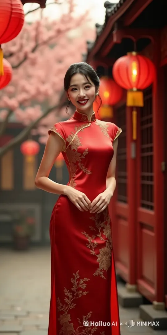 美女抱拳拜年 by Hailuo AI Video Generator