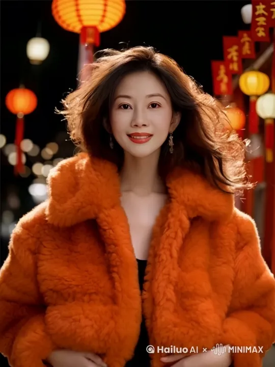 近景镜头，镜头跟随着女人在拍摄，女人走在热闹的街头，她一步步地向前走着，快乐且自信，头发随步伐上下浮动。 by Hailuo AI Video Generator