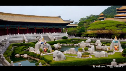 生成一个中国古代宫殿的全景图片，东方美学 by Hailuo AI Video Generator